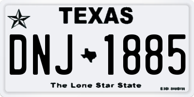 TX license plate DNJ1885