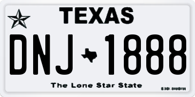 TX license plate DNJ1888