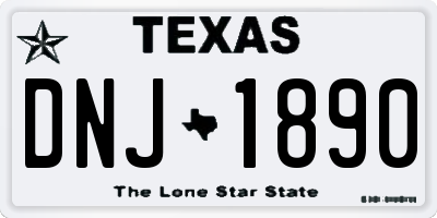 TX license plate DNJ1890