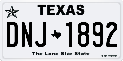 TX license plate DNJ1892