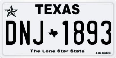 TX license plate DNJ1893