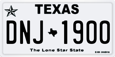 TX license plate DNJ1900