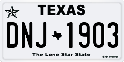TX license plate DNJ1903
