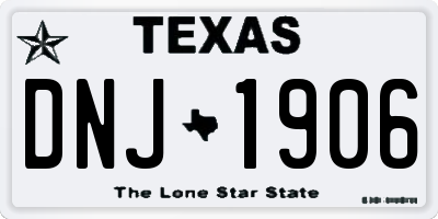 TX license plate DNJ1906