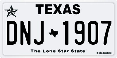 TX license plate DNJ1907