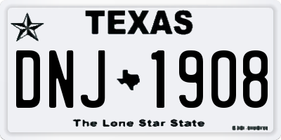 TX license plate DNJ1908