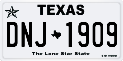 TX license plate DNJ1909