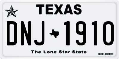 TX license plate DNJ1910