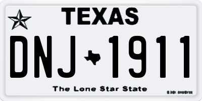 TX license plate DNJ1911