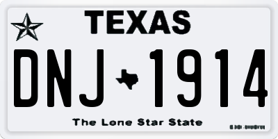 TX license plate DNJ1914