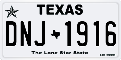 TX license plate DNJ1916