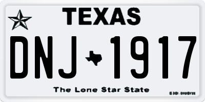 TX license plate DNJ1917