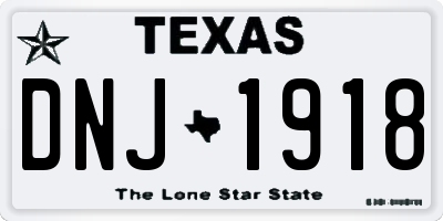 TX license plate DNJ1918
