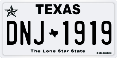 TX license plate DNJ1919