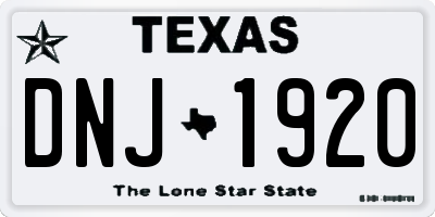 TX license plate DNJ1920