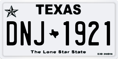 TX license plate DNJ1921