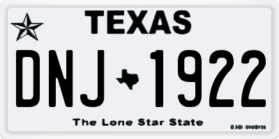TX license plate DNJ1922