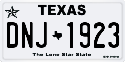 TX license plate DNJ1923