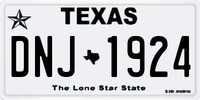 TX license plate DNJ1924