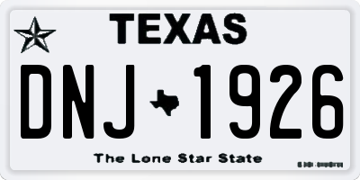 TX license plate DNJ1926