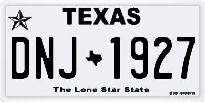 TX license plate DNJ1927
