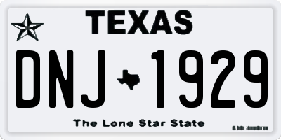 TX license plate DNJ1929