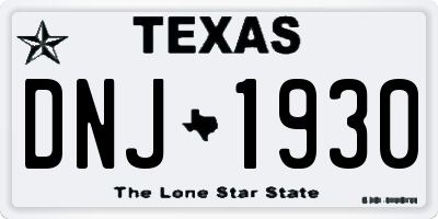 TX license plate DNJ1930