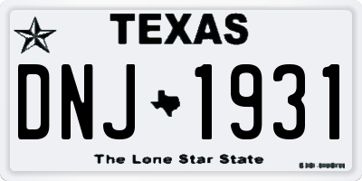 TX license plate DNJ1931