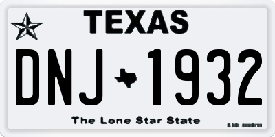 TX license plate DNJ1932