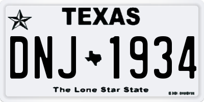 TX license plate DNJ1934