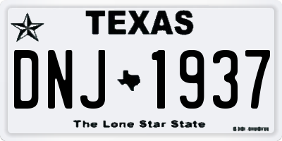 TX license plate DNJ1937