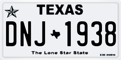 TX license plate DNJ1938