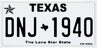 TX license plate DNJ1940