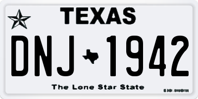 TX license plate DNJ1942