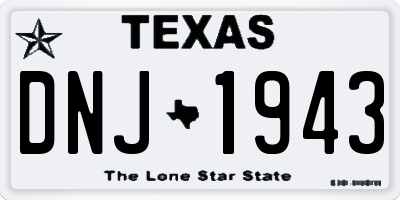 TX license plate DNJ1943