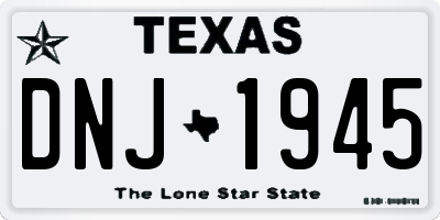 TX license plate DNJ1945