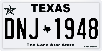TX license plate DNJ1948