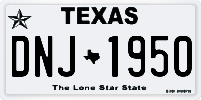 TX license plate DNJ1950