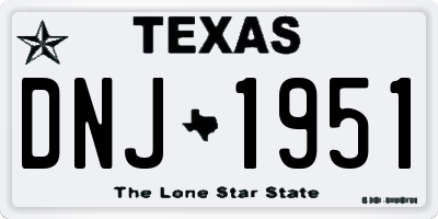 TX license plate DNJ1951