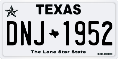 TX license plate DNJ1952