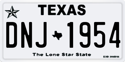 TX license plate DNJ1954