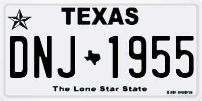 TX license plate DNJ1955