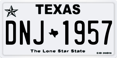 TX license plate DNJ1957