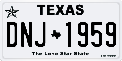 TX license plate DNJ1959