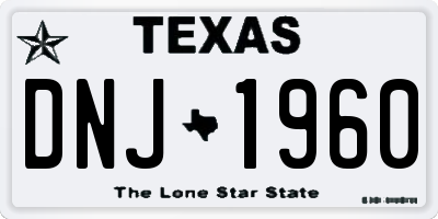TX license plate DNJ1960