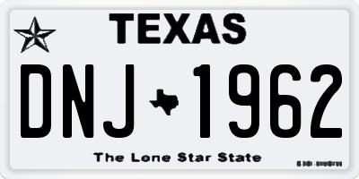TX license plate DNJ1962