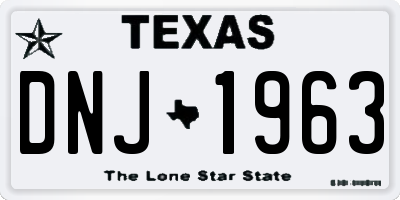TX license plate DNJ1963