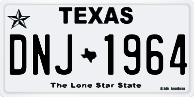 TX license plate DNJ1964