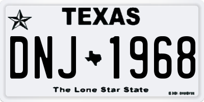 TX license plate DNJ1968