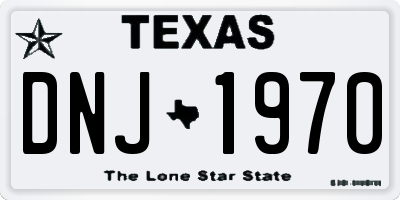 TX license plate DNJ1970